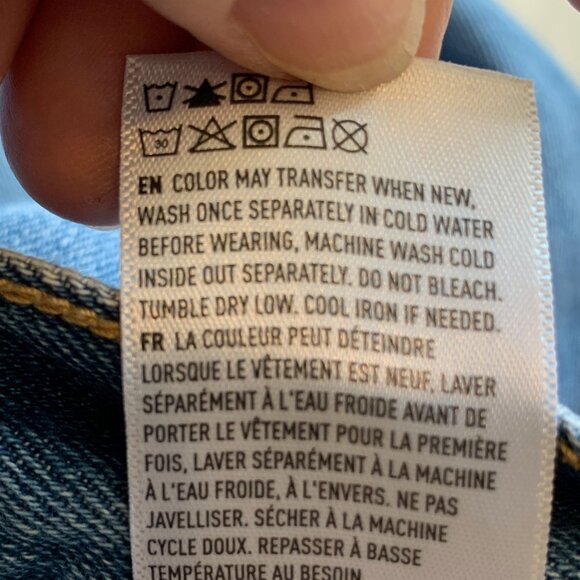 AMERICAN EAGLE HIGH RISE DISTRESSED JEANS SIZE 14 LONG - Picture 10 of 10